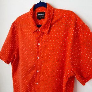 BONOBOS Riviera Slim Fit Short Sleeve Button-Up Shirt Seersucker Dot